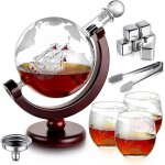 Jum - carafe whisky 900 ml, coffret cadeau homme, coffret whisky dont 3 verre a whisky + 6 pierre a whisky ...