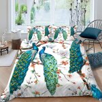 Jungle feuilles de palmier housse de couette x imprim�� d paon parure de lit personnes ado fille enfants ...