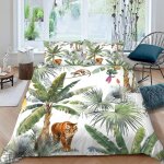 Jungle feuilles de palmier housse de couette x imprim�� d tigre l��opard parure de lit personnes ado ...