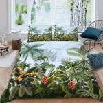 Jungle housse de couette x imprim�� d feuille de palmier parure de lit personnes ado fille enfants microfibre ...