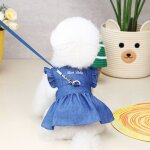 Jupe en denim avec lettres brodées pour chien, vêtements pour animaux de compagnie, chiot, chat, printemps ... Jupe en denim avec lettres brodées pour chien, vêtements pour animaux de compagnie, chiot, chat, printemps ...