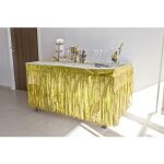 Jupe de table metallise 74cmx4. 20cm or