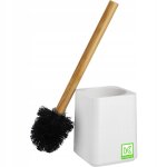 Kadax brosse wc pour toilettes bambou blanc
