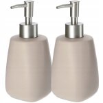 Kadax distributeur de savon gel liquide beige 2 x 400 ml