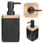 Kadax distributeur de savon liquide pour savon 300 ml noir avec pompe pour salle de bain