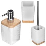 Kadax ensemble de salle de bain 3 en 1, distributeur de savon, tasse de salle de bain, brosse de toilette ...