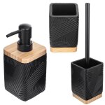 Kadax ensemble de salle de bain 3 en 1, distributeur de savon, tasse de salle de bain, brosse de toilette ...