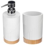 Kadax ensemble de salle de bain ensemble distributeur de savon liquide tasse de salle de bain blanc