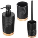 Kadax ensemble de salle de bain ensemble distributeur de savon tasse de salle de bain brosse de toilette ...