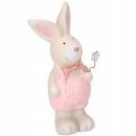 Kadax figurine de lapin de p�ques avec fleur, c�ramique