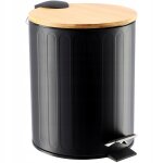 Kadax poubelle 5l noir poubelle de salle de bain avec rabat