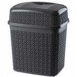 Kadax poubelle salle de bain 5l graphite pour salle de bain toilette poubelle inclinable avec rabat