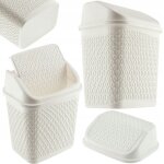 Kadax poubelle de salle de bain blanc 6, 2 l conteneur de salle de bain inclinable