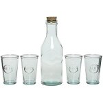 Kaemingk lot de 4 bouteilles en verre avec 4 verres transparent