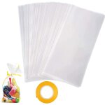 Kal - 100 pièces sachets transparents bonbons, sachet cellophane transparents, pour biscuits, mariage, ... Kal - 100 pièces sachets transparents bonbons, sachet cellophane transparents, pour biscuits, mariage, ...