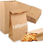 Kal - 100 sacs en papier kraft, 9x5. 5x18cm pochette cadeau kraft, pochettes cadeau marron, petit sac ... Kal - 100 sacs en papier kraft, 9x5. 5x18cm pochette cadeau kraft, pochettes cadeau marron, petit sac ...