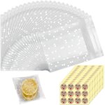 Kal - 200 pièces sachet pour gateau plastique cellophane transparent adhesif emballage biscuit autocollant ... Kal - 200 pièces sachet pour gateau plastique cellophane transparent adhesif emballage biscuit autocollant ...