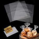 Kal - lot de 200 sachets en cellophane transparents avec attaches mtalliques pour pain, biscuits, anniversair ...