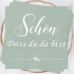Kal - lot de 40 serviettes en papier vert eucalyptus avec c?ur - décoration de table pour mariage, baptême, ... Kal - lot de 40 serviettes en papier vert eucalyptus avec c?ur - décoration de table pour mariage, baptême, ...