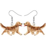 Kal - boucles d'oreilles en acrylique en forme de chien golden retriever de dessin anim mignon chiot ...