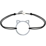 Kal - bracelet lien médaille argent 925 tête de chat ajouré Kal - bracelet lien médaille argent 925 tête de chat ajouré
