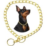 Kal - chaîne etrangleur pour chiens, collier ras du cou en métal doré avec maillons coulissants pour ... Kal - chaîne etrangleur pour chiens, collier ras du cou en métal doré avec maillons coulissants pour ...