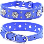 Kal - collier pour chien avec strass, collier en cuir synthétique pour chat et chien, tailles réglables, ... Kal - collier pour chien avec strass, collier en cuir synthétique pour chat et chien, tailles réglables, ...