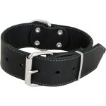 Kal - collier large pour chien cuir gras - pour chiens de moyenne et grande taille - solide, durable, ...