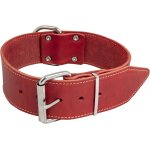 Kal - collier large pour chien cuir gras - pour chiens de moyenne et grande taille - solide, durable, ...