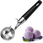 Kal - cuillre a glace avec ejecteur, cuillre a glace 304 en acier inoxydable, cuillre a crme glace ...