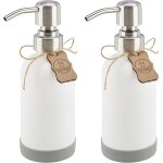 Kal - distributeur de savon liquide 'sarajevo' en verre blanche avec sous - verre en silicone - 2 pièces ... Kal - distributeur de savon liquide 'sarajevo' en verre blanche avec sous - verre en silicone - 2 pièces ...