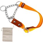 Kal - martingale collier semi etrangleur pour chien avec chaîne et cuir. anti traction. s. orange & cognac ... Kal - martingale collier semi etrangleur pour chien avec chaîne et cuir. anti traction. s. orange & cognac ...