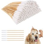 Kalanka - 150 pi�ces b�tonnets de coton pour chiens, 12cm nettoyage des oreilles pour chiens, b�tonnets ...