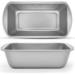 Kalanka - lot de 2 moules a pain en acier inoxydable de 0, 9 kg, 21 x 11 x 6, 4 cm, trs rsistants, ...