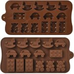 Kalanka - lot de 2 moules en silicone en forme de cheval a bascule en forme d'ours pour la cuisson des ...