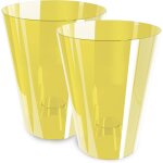 Kalanka - lot de 2 pots a orchidées, transparents, en plastique, forme ronde et mince, modernes, (miel ... Kalanka - lot de 2 pots a orchidées, transparents, en plastique, forme ronde et mince, modernes, (miel ...