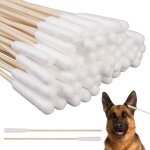 Kalanka - 200 pi�ces coton tige chien, long coton tige animaux avec grande t�te pour nettoyage et l'hygi�ne ...