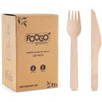Kalanka - 200pcs set fourchettes et couteaux en bois jetables, certifis fsc, 100 fourchettes 100 couteaux, ...