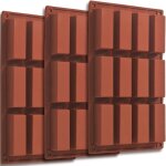 Kalanka - lot de 3 moules rectangulaires en silicone pour barre granola a 12 cavits