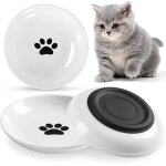 Kalanka - 3 pi�ces gamelles pour chat en c�ramique, avec base en caoutchouc antid�rapante, soulager la ...