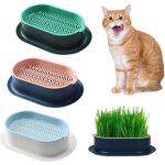 Kalanka - lot de 3 pots d'herbe a chat hydroponique, bac a herbe a chat, bac a herbe a chat, conteneur ...