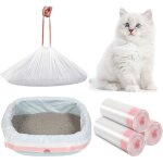Kalanka - 30 sacs a liti�re xxl pour chat (115x45 cm) - sacs hygi�niques anti - d�chirure avec cordons ...