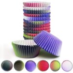 Kalanka - lot de 300 caissettes a muffins standard - 6 designs - noir et rose - taille standard