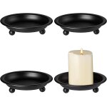 Kalanka - lot de 4 assiettes a bougie en métal noir (diamètre 10 cm), dessous de verre pour mariage, ... Kalanka - lot de 4 assiettes a bougie en métal noir (diamètre 10 cm), dessous de verre pour mariage, ...