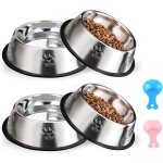 Kalanka - 4 pices gamelle chat, gamelles pour chien, inoxydable bols chat alimentaire en acier antidrapantes ...