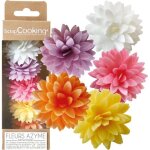 Kalanka - - 5 dahlias assortis en azyme - fleurs comestibles d�coration g�teau - d�co alimentaire pi�ce ...