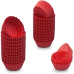 Kalanka - lot de 500 mini caissettes a muffins rsistants a la graisse (rouge, 500 pices)