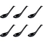Kalanka - 6 pi�ces cuill�res a soupe asiatiques, cuill�res en m�lamine, cuill�res a riz, cuill�res a ...