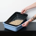 Kalanka - bac liti�re pour chats ariel 10, bac a liti�re hygi�nique pour chat avec tamis qui elimine ...