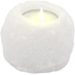 Kalanka - bougeoir cristal de sel blanc - roc 400 gr